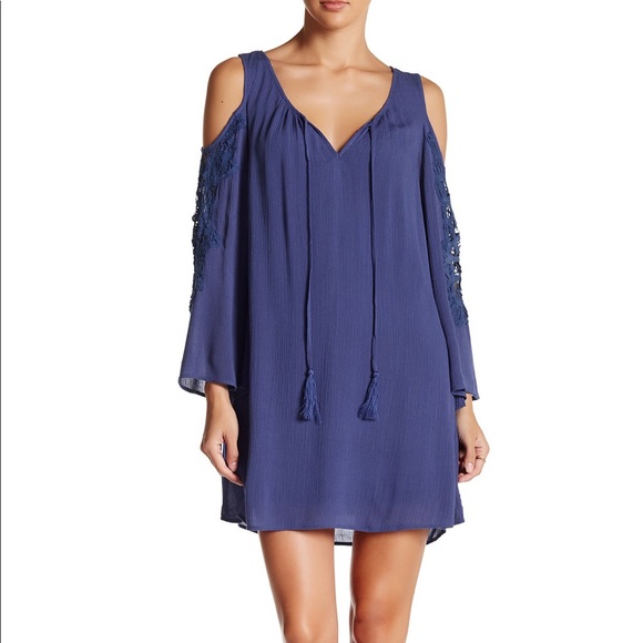 Flying Tomato Dresses & Skirts - New Flying Tomato Bell Sleeve Gauze Dress Blue